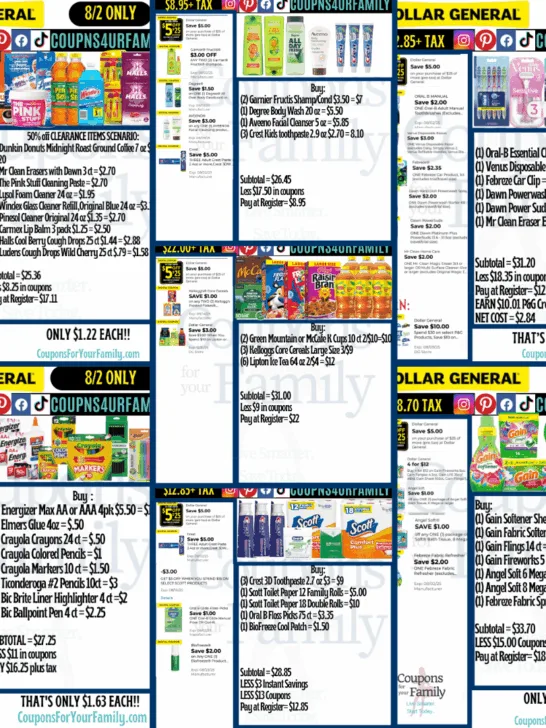 Dollar General Coupon Deals 8_2_25