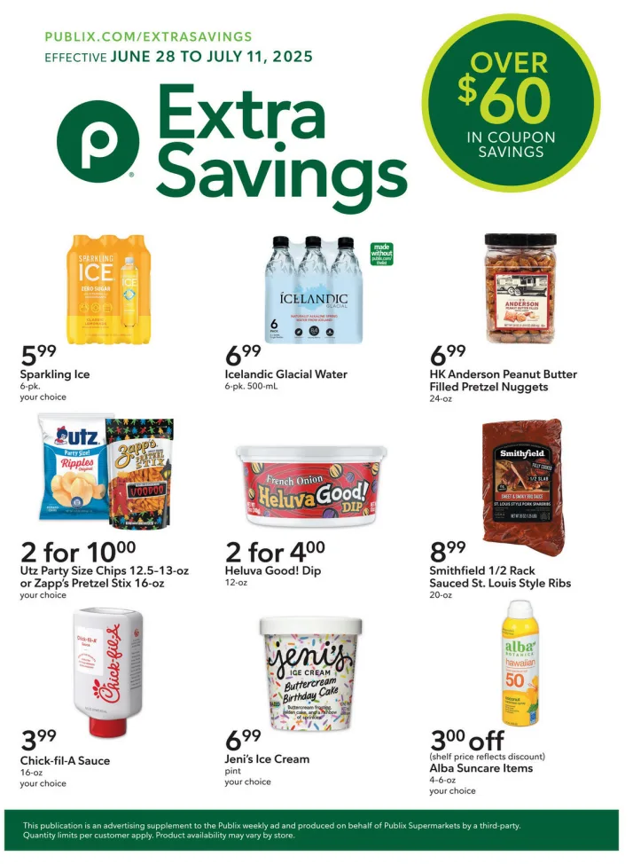 Publix Extra Savings Ad 6_28_25 pg 1