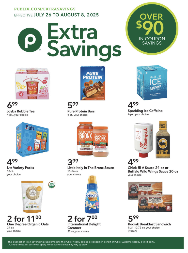 Publix Extra Savings Ad 7_26_25 pg 1