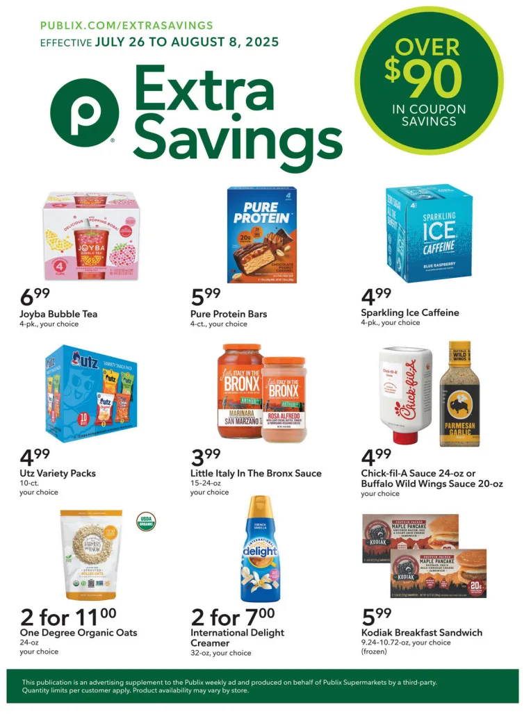 Publix Extra Savings Ad 7_26_25 pg 1
