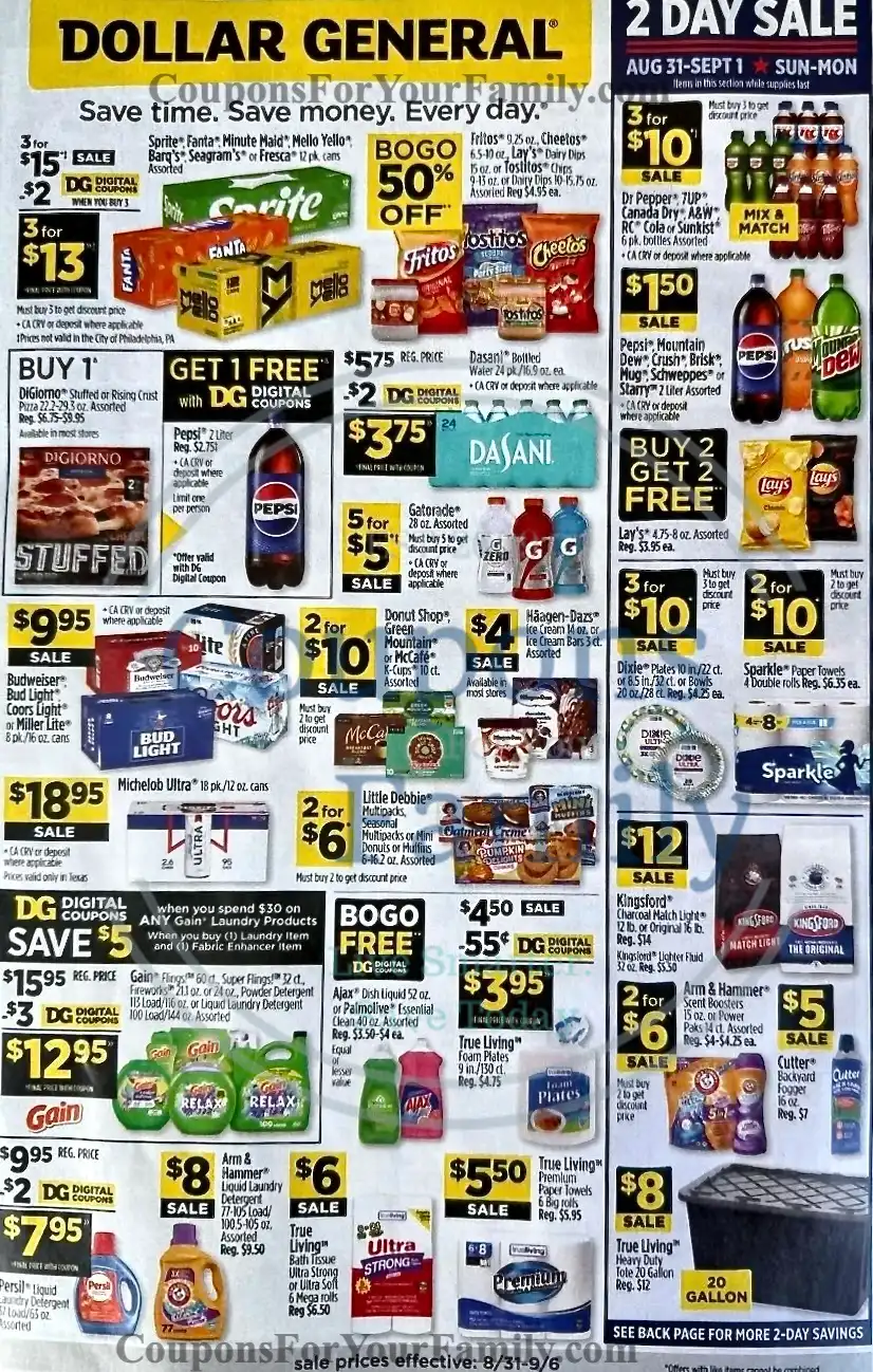 Dollar General Ad 8_31_25 pg 1