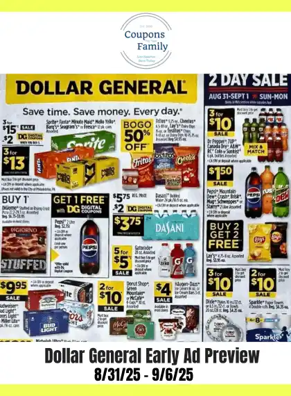 Dollar General Ad Preview 8_31_25