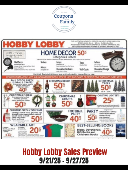 Hobby Lobby Ad This week 9_21_25