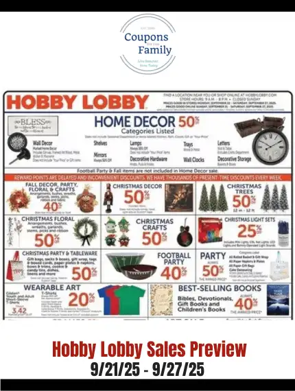 Hobby Lobby Ad This week 9_21_25