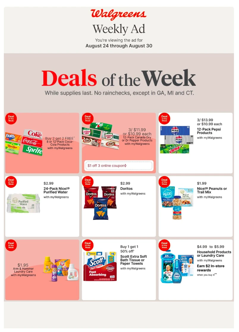 Walgreens Ad this week 8_24_25 pg 1