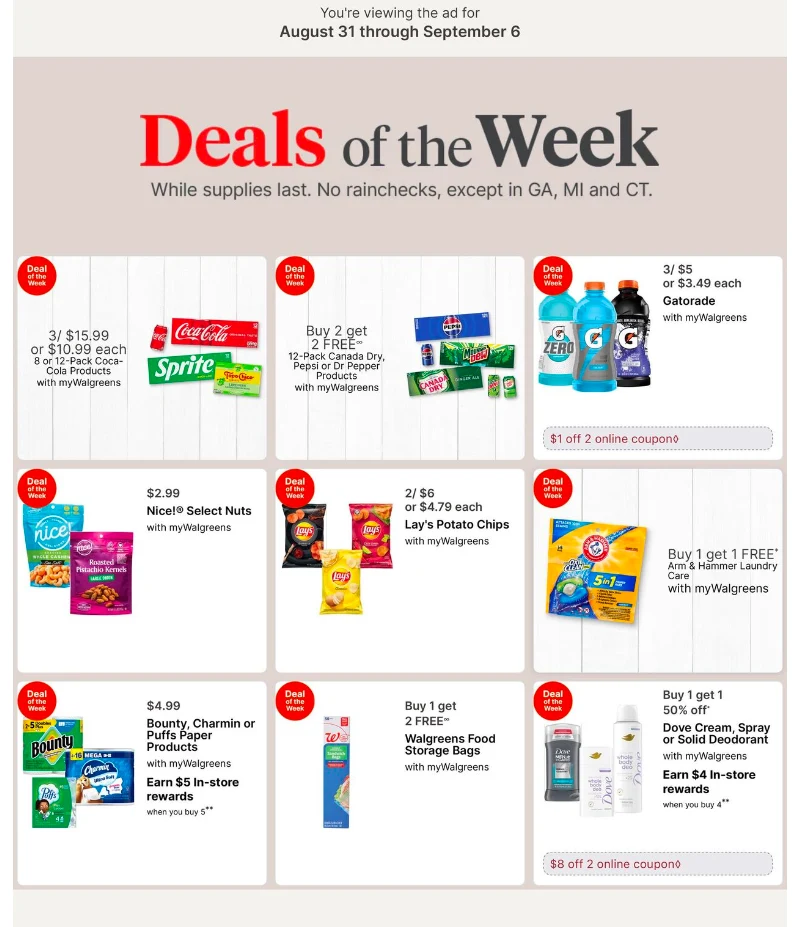 Walgreens Ad this week 8_31_25 pg 1