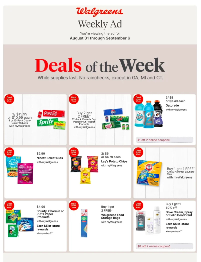 Walgreens Ad this week 8_31_25 pg 1