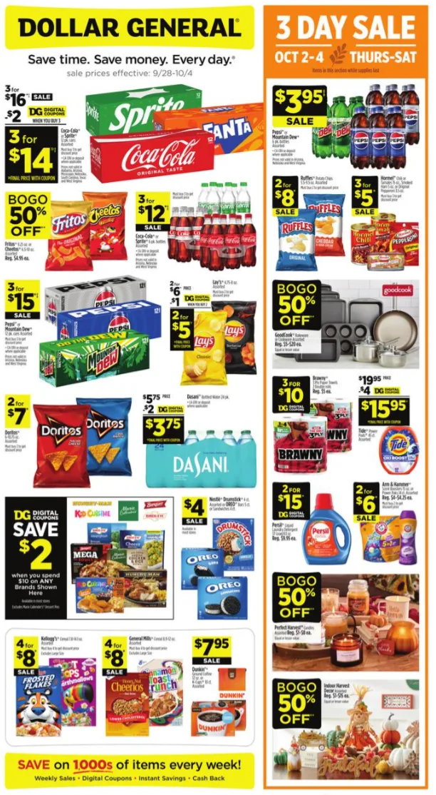 Dollar General Ad 9_28_25 pg 1
