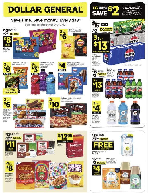 Dollar General Ad 9_7_25 pg 1