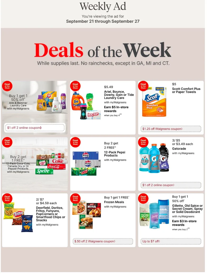 Walgreens Ad this week 9_21_25 pg 1