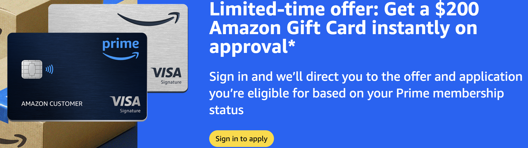 Amazon Prime Visa 2026 free $200
