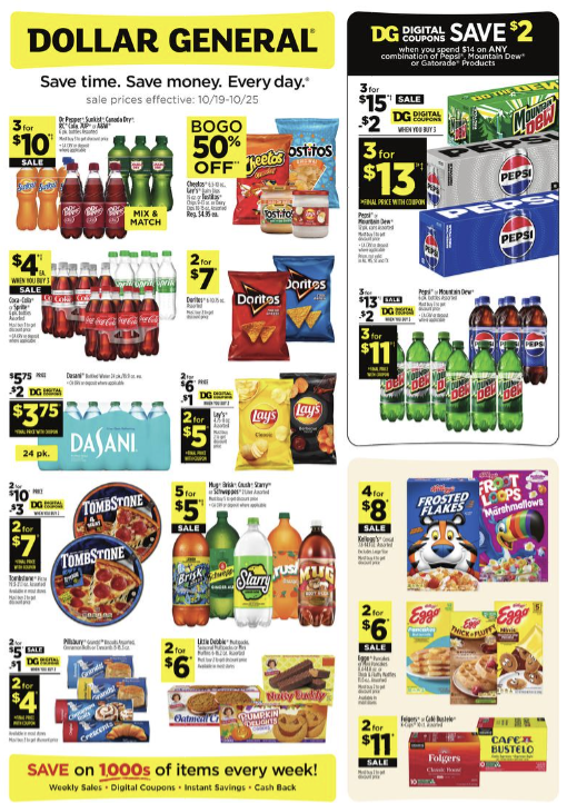 Dollar General Ad 10_19_25 pg 1