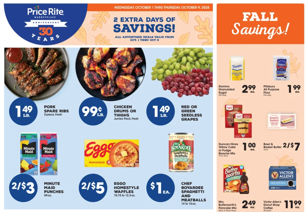 Price Rite Ad this week 10_1_25 pg 1