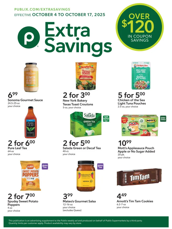 Publix Extra Savings Ad 10_4_25 pg 1