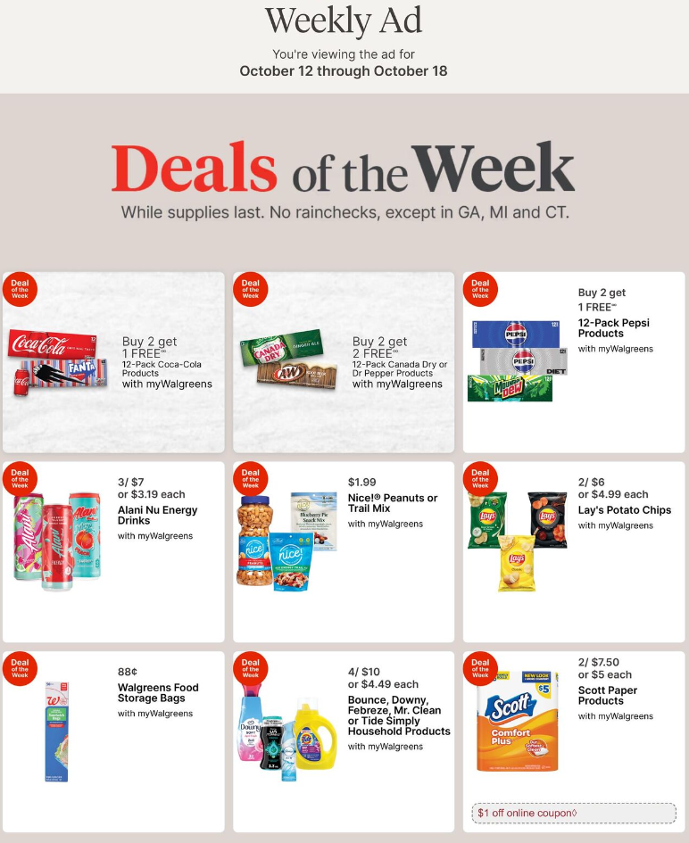 Walgreens Ad this week 10_12_25 pg 1