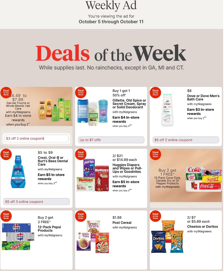 Walgreens Ad this week 10_5_25 pg 1
