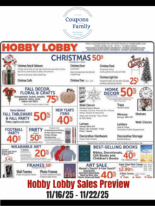 Hobby Lobby Ad This week 11:16:25