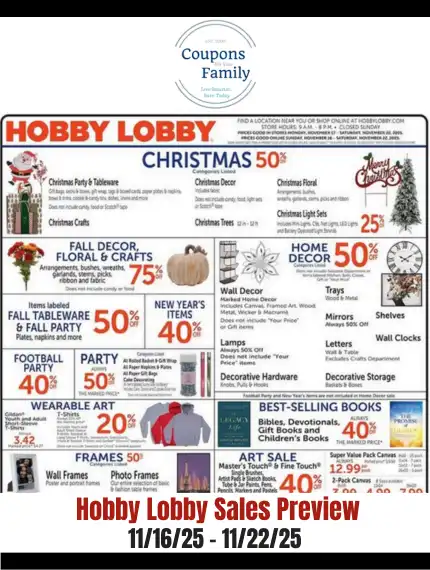 Hobby Lobby Ad This week 11:16:25 Hobby Lobby Ad This week 11:16:25