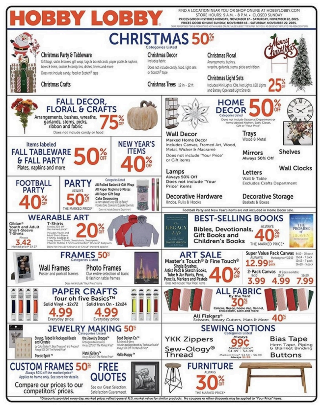 Hobby Lobby Ad this Week 11_16_25 pg 1