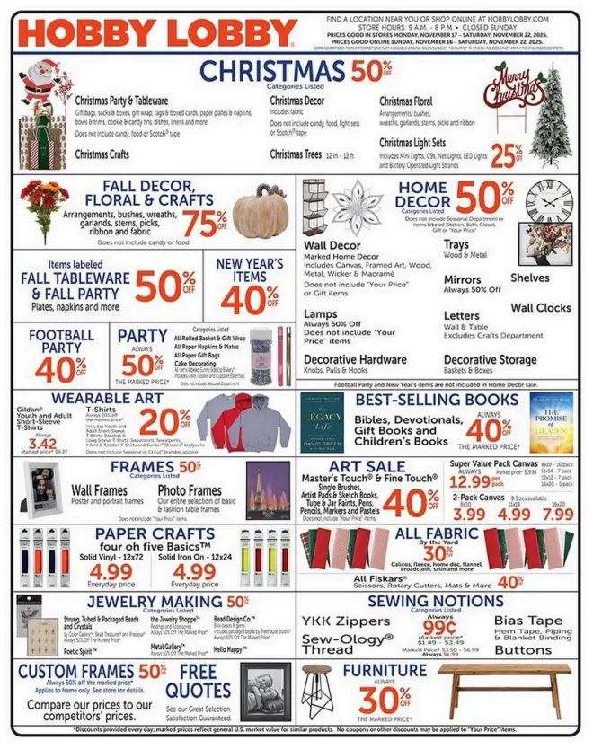Hobby Lobby Ad this Week 11_16_25 pg 1 Hobby Lobby Ad this Week 11_16_25 pg 1