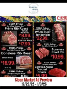 Sloan Market Weekly Ad & Meat Packages 12:29:25
