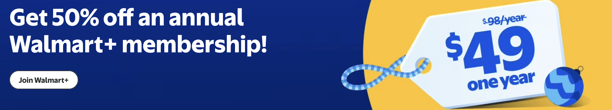 Walmart Plus Membership 50% off