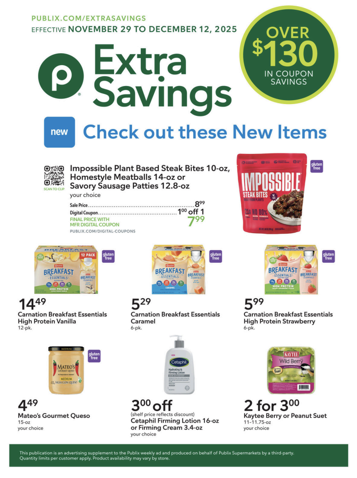 Publix Extra Savings Ad 11_29_25 pg 1