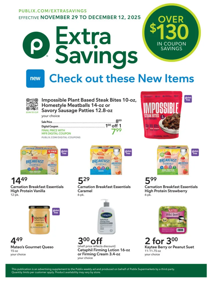 Publix Extra Savings Ad 11_29_25 pg 1