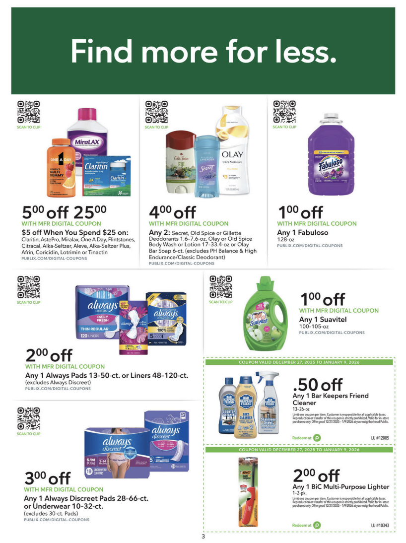 Publix Extra Savings Ad 12_27_25 pg 3