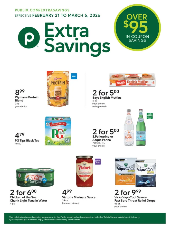 Publix Extra Savings Ad 2_21_26 pg 1