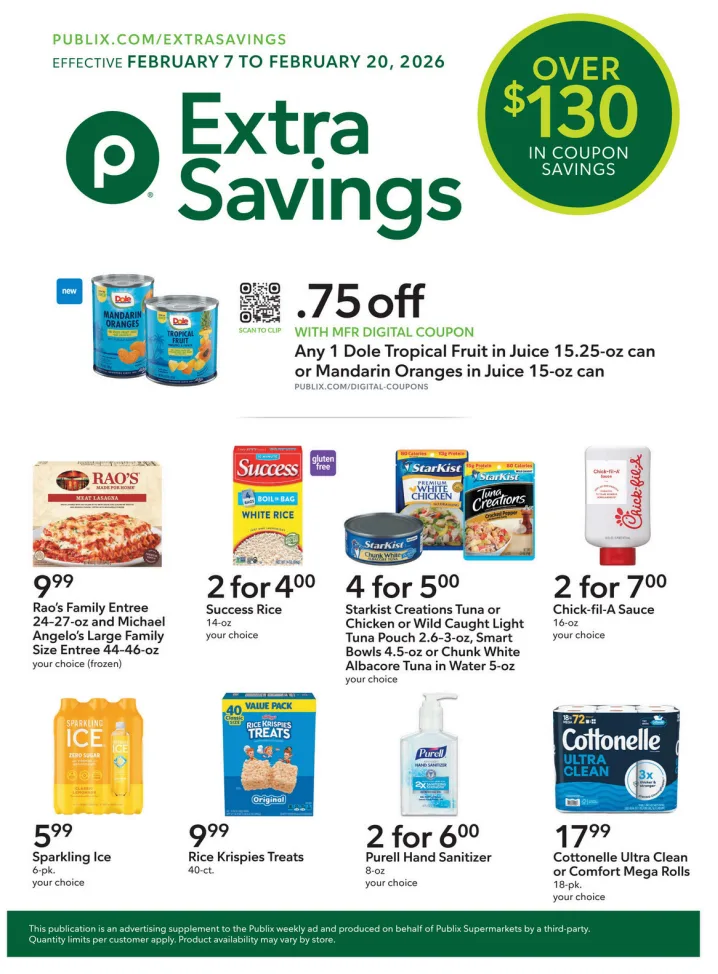 Publix Extra Savings Ad 2_7_26 pg 1