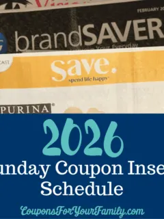 sunday coupon inserts schedule 2026