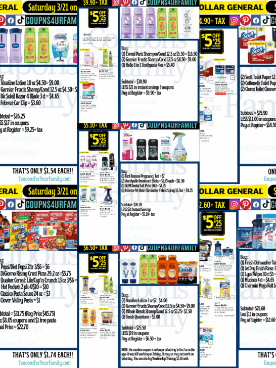 Dollar General Saturday Coupon Scenarios 3_21_26