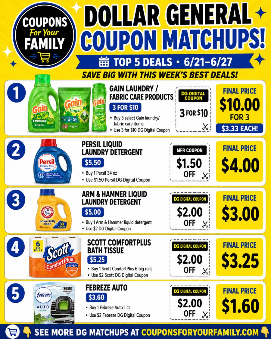 Dollar General Coupon Matchups 6_21_26