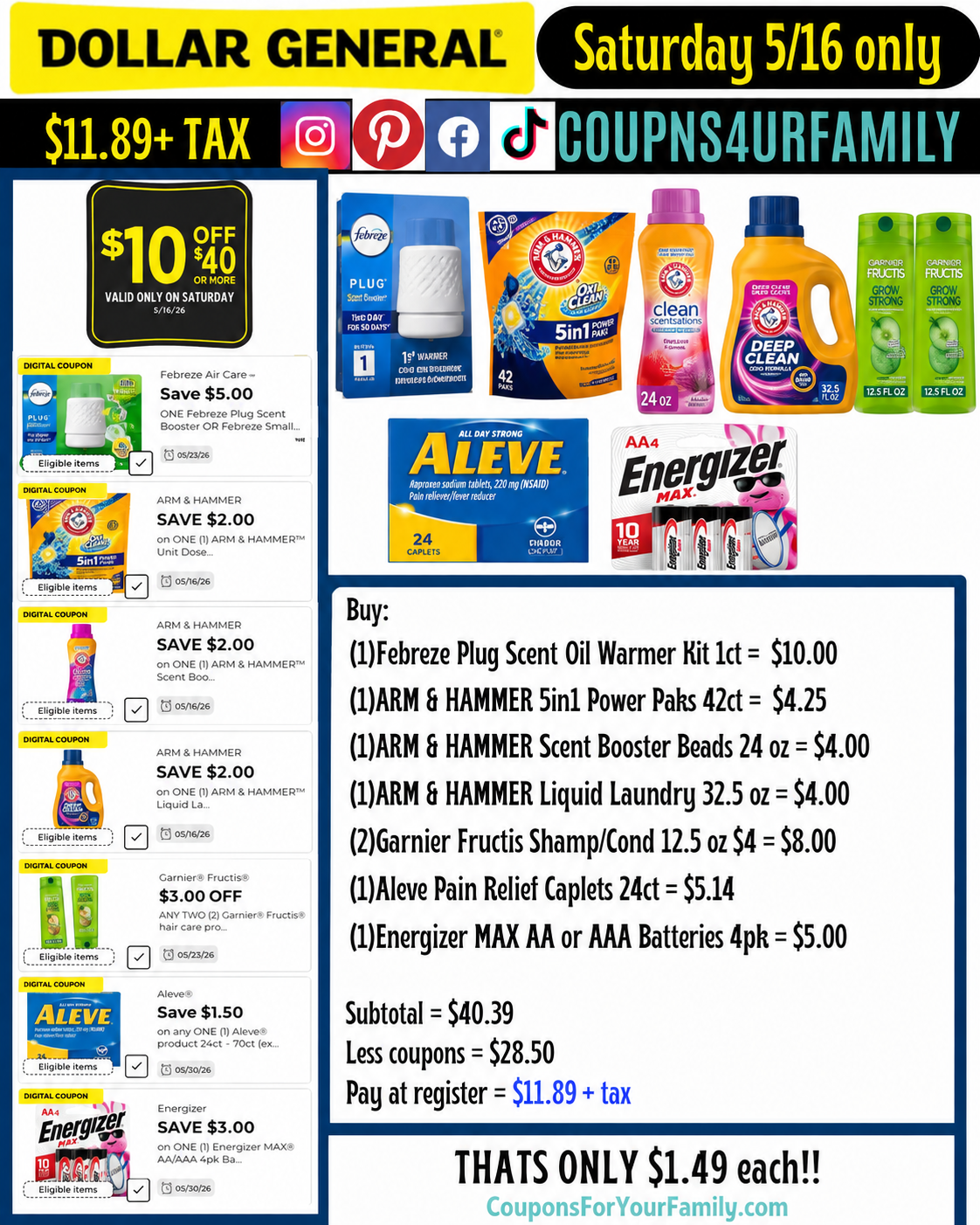 Dollar General Coupon Scenarios 5_16_26 #2 Dollar General Coupon Scenarios 5_16_26 #2