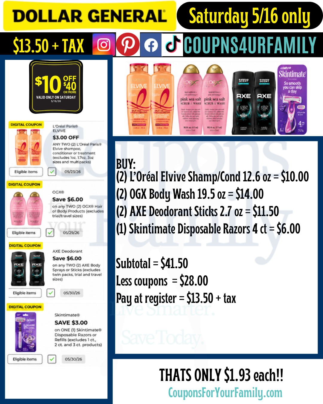 Dollar General Coupon Scenarios 5_16_26 #3 Dollar General Coupon Scenarios 5_16_26 #3