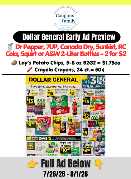 Dollar General Ad Preview 7_26_26