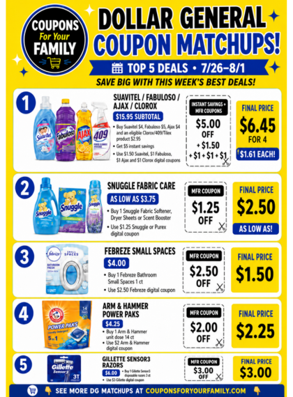 Dollar General Coupon Matchups 07_26_26