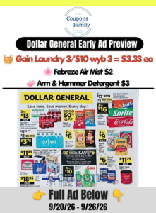 Dollar General Ad Preview 9:20:26