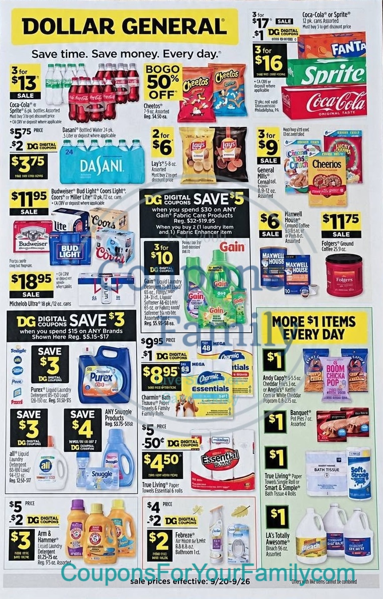 Dollar General Ad 8_9_26 pg 1 Dollar General Ad 8_9_26 pg 1