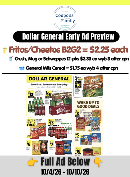 Dollar General Ad Preview 10_4_26